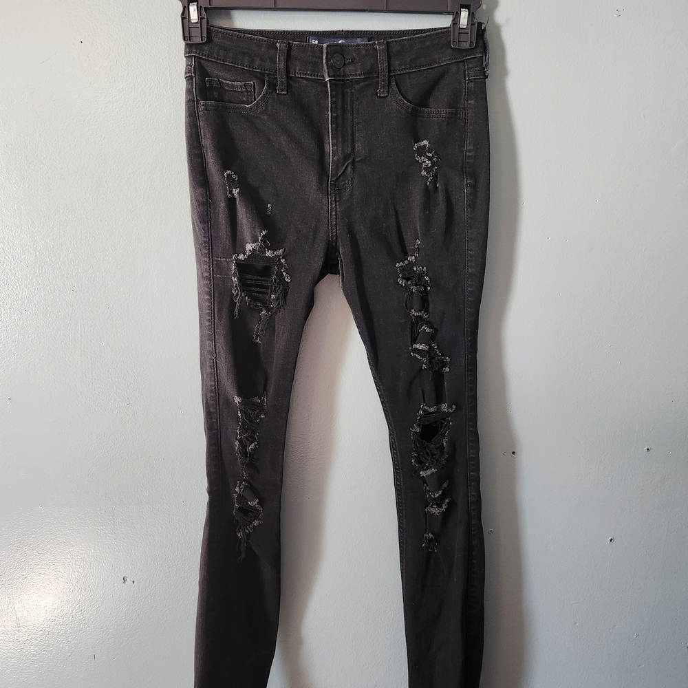 Hollister Black Distressed Jeans